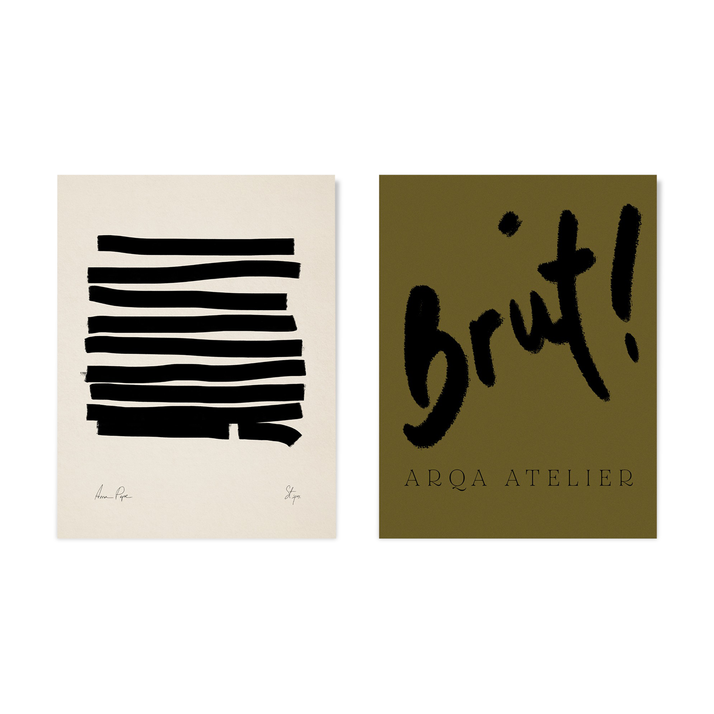 Pair of giclee prints, abstract wall art set of two, 50x70cm