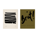 Pair of giclee prints, abstract wall art set of two, 50x70cm