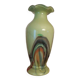 Petit vase opaline tons verts 1980