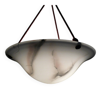 Suspension en verre marbré Art Déco et corde, années 1940-1960