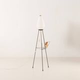 Italian mid-century floor lamp with a newspaper rack in Stilnovo style, 1960s