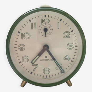 Vintage Dark Green Alarm Clock Junghans