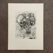 Modern composition drawing 1970 by François de Chabot