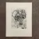 Modern composition drawing 1970 by François de Chabot
