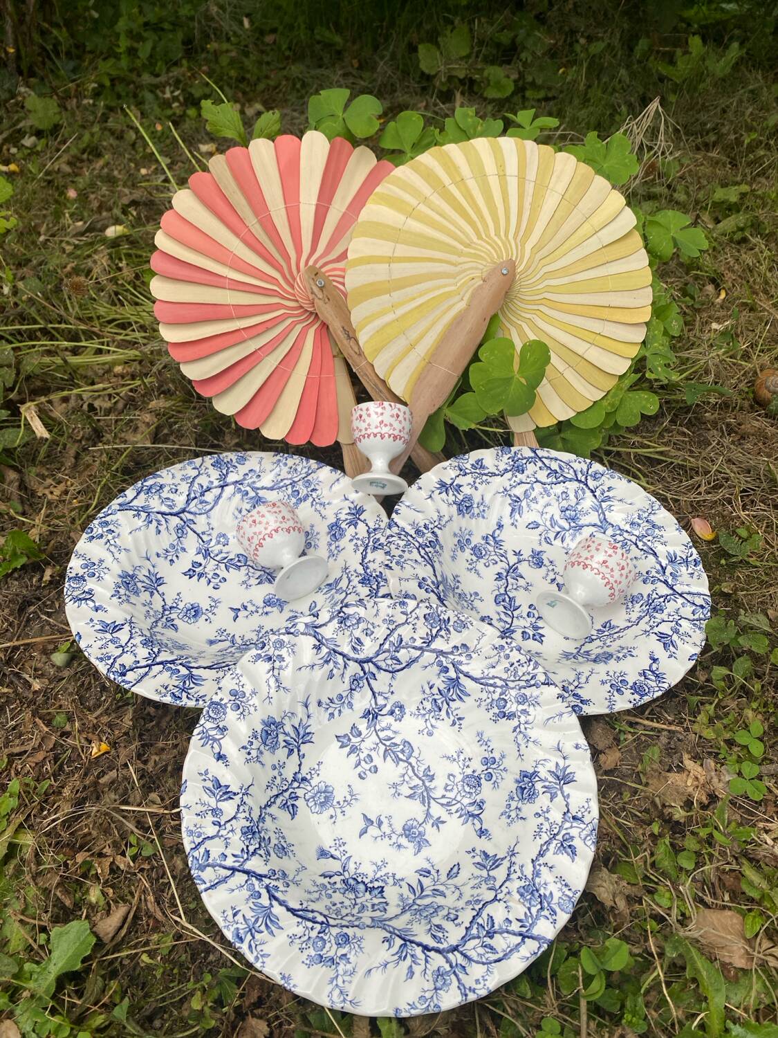 Set of 3 soup plates in English earthenware