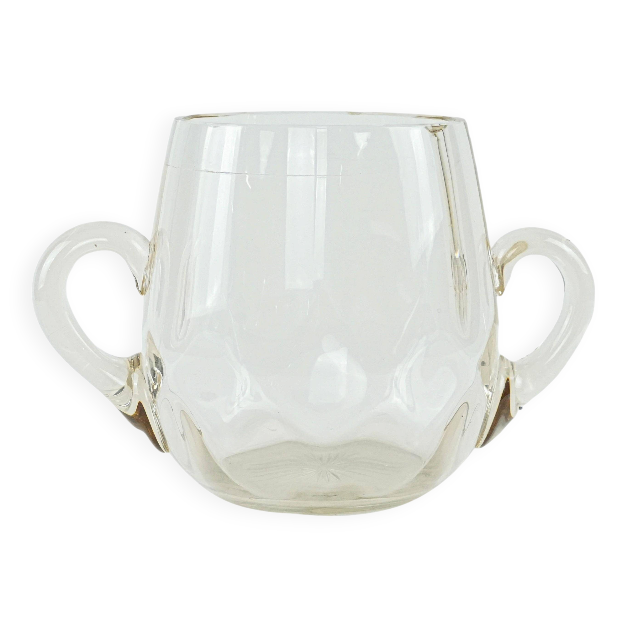 Glass ice bucket, Italian design, 1970s, made in Italy