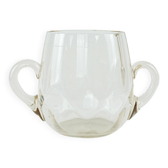 Glass ice bucket, Italian design, 1970s, made in Italy