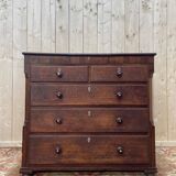 Commode en chêne et placage de noyer style anglais