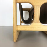 Danish oak wood magazine rack design made by Salin Møbler, 1970s