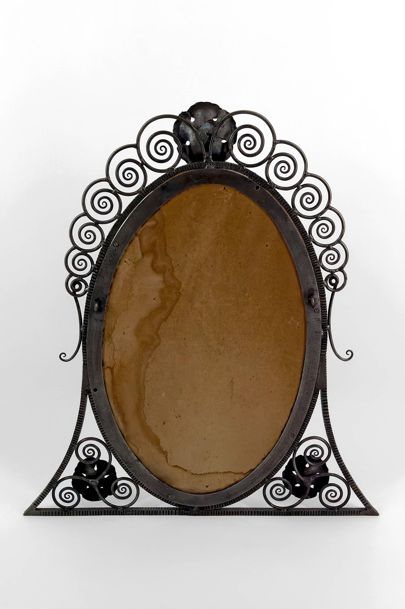 Wrought Iron Mirror, Art Deco, Floral Theme, France, Circa 1920
