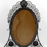 Miroir en Fer Forgé, Art Déco, Théme Floral , France, Circa 1920