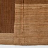 4x6 Checkered Pattern Brown Vintage Kilim Rug, 140x172Cm