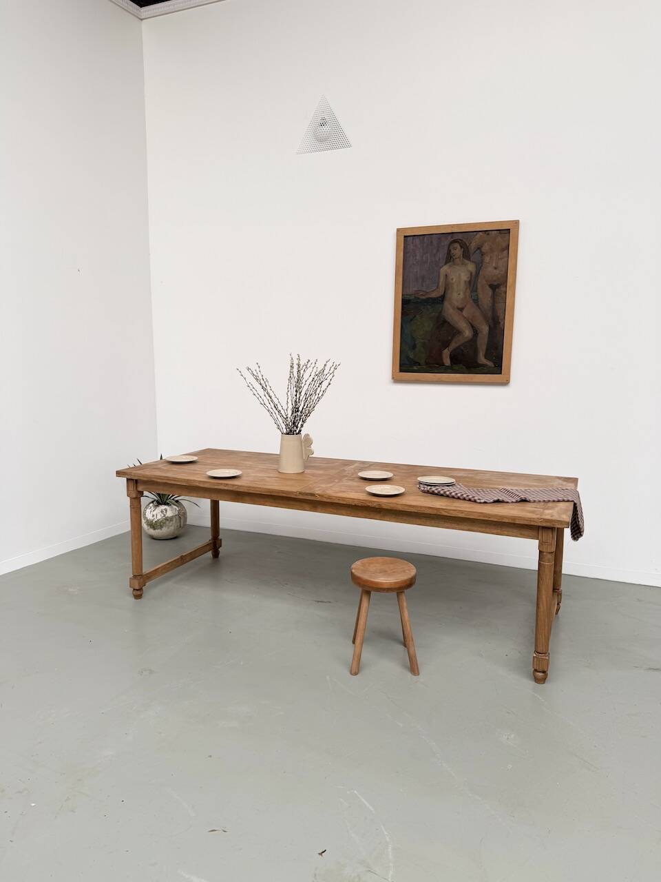 XL beech farmhouse table