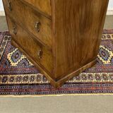 1950s English sideboard with drawers, Art Deco style, in walnut burl.