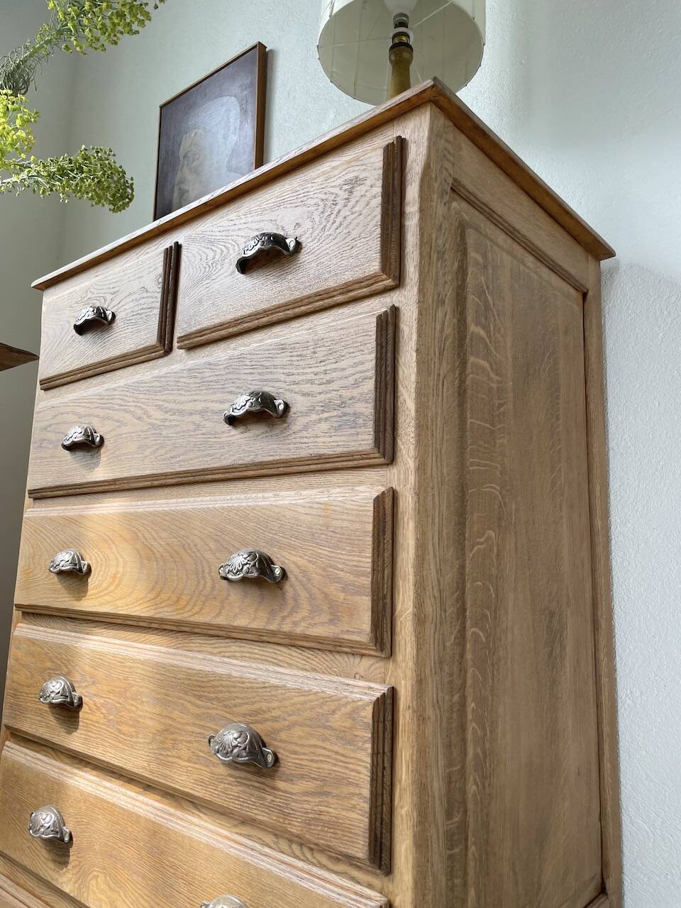 1950 oak chiffonier chest of drawers