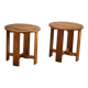 Pair of pine stools by a Swedish cabinetmaker, mid-century modern, 1960s.