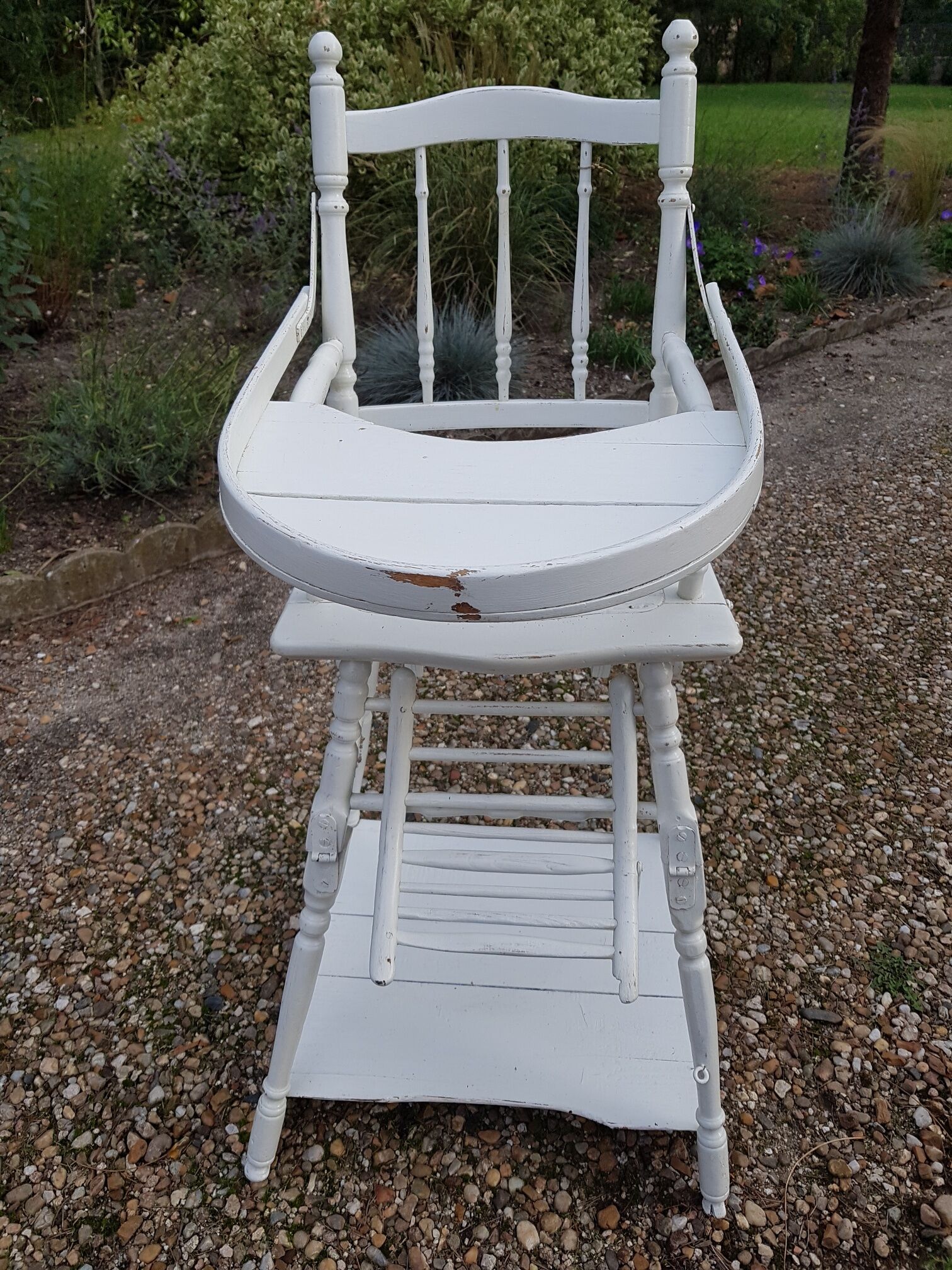 Old white baby high chair