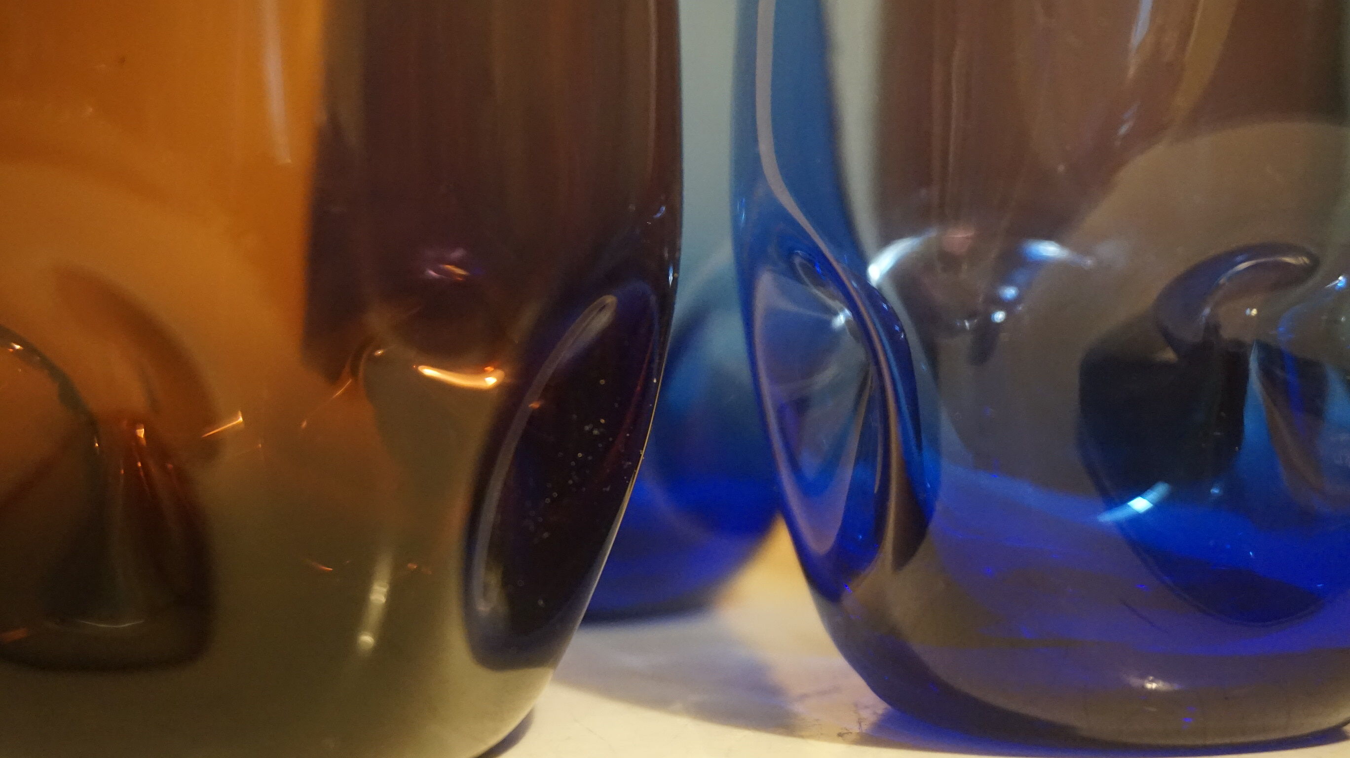 Color vintage 1960 era Nogaro Holmegaard glasses