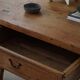 Dining table / desk in primitive French pine from the 18th century with a drawer.