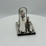Mid Century Menage Set in Polished Stainless Steel from Stella, Made in Italy, 1970s