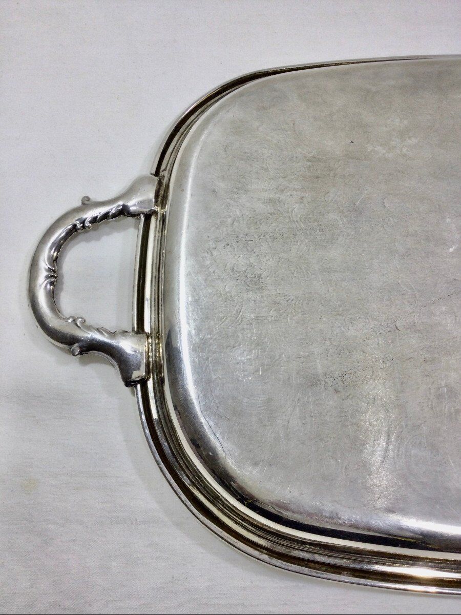 Silver metal handle tray