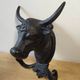 Wall-mounted coat hook in cast iron, bull's head and Camargue cross