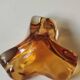 Murano ashtray/pocket tray free organic floral shape. amber tones. dim 17 x 14 cm