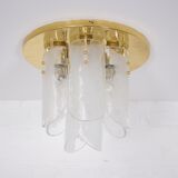 Ceiling lamp in brass and Murano glass 1970's