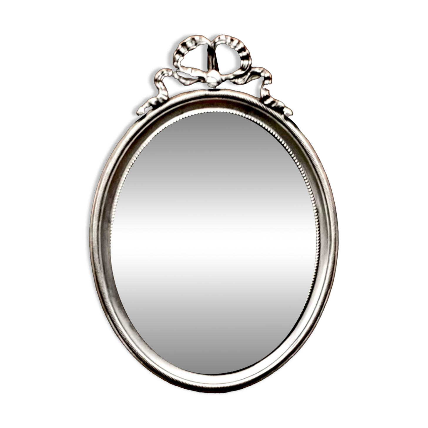 Louis XVI style oval metal wall mirror