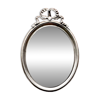 Louis XVI style oval metal wall mirror