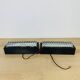 Pair of molded glass and metal wall lights from the 1950s