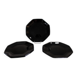 4 black Arcoroc "Octime" dessert plates (set 2)