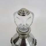 Magnificent crystal and silver-plated metal carafe bottle.