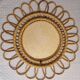 Miroir soleil en rotin style vintage 70s
