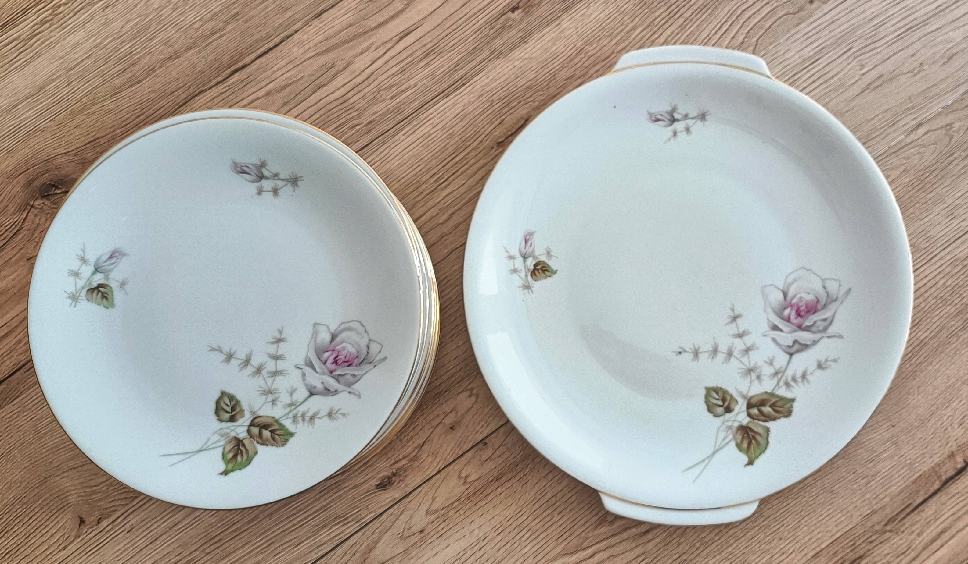 Service à dessert 10 assiettes et plat en porcelaine PMR Bavaria Jaeger & Co