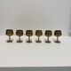 6 Brass Wine Table Goblets Cup Decorative Hollywood Regency Vintage 1960s