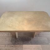 Engraved brass dining table attributed to Georges Mathias, 1975