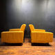Pair of vintage mustard yellow armchairs – 1970s design