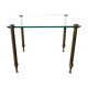 Coffee table in glass and gilded brass style Baguès