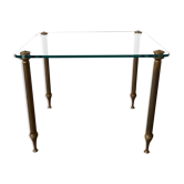 Coffee table in glass and gilded brass style Baguès