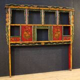 20th century lacquered and painted Chinese headboard