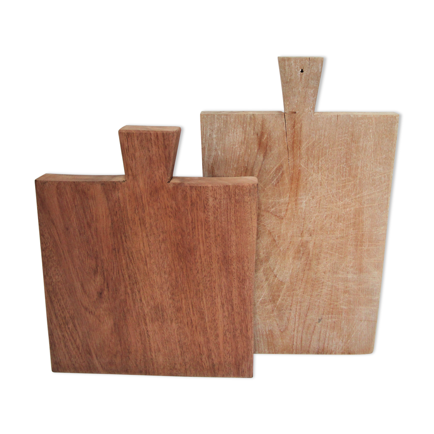 Two vintage solid wood cutting boards XL