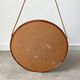 Mid Century solid teak wall mirror with a leather strap - Danish design