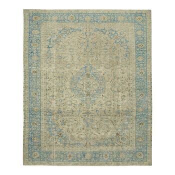Handmade oriental contemporary 1980s 314 cm x 387 cm beige wool carpet
