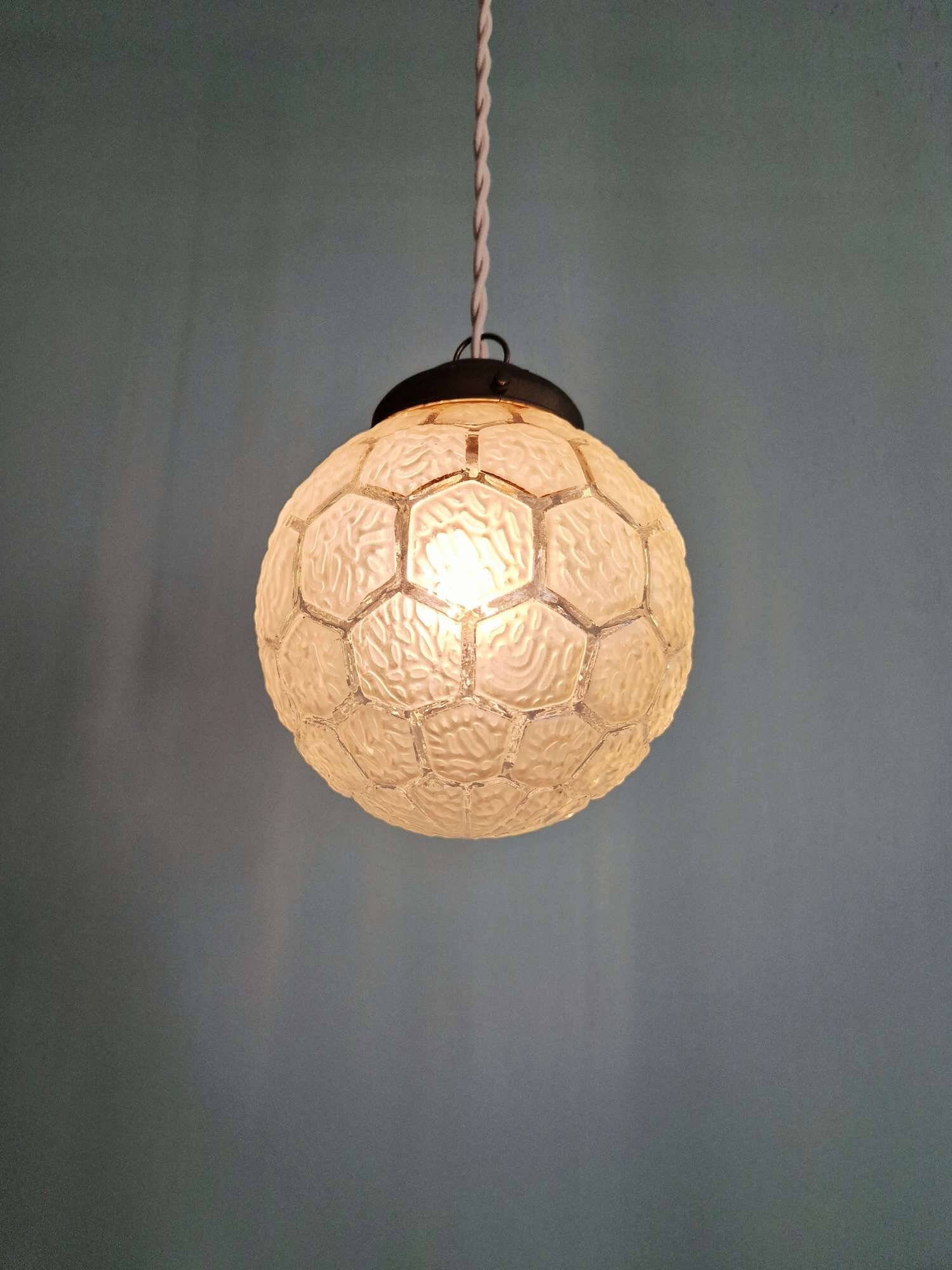 Art Deco satin glass pendant light, 1920s-30s