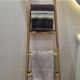 Vintage pine towel rack shelf ladder