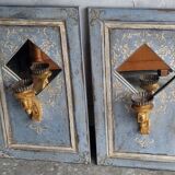 Pair of mirror, wall lamp
