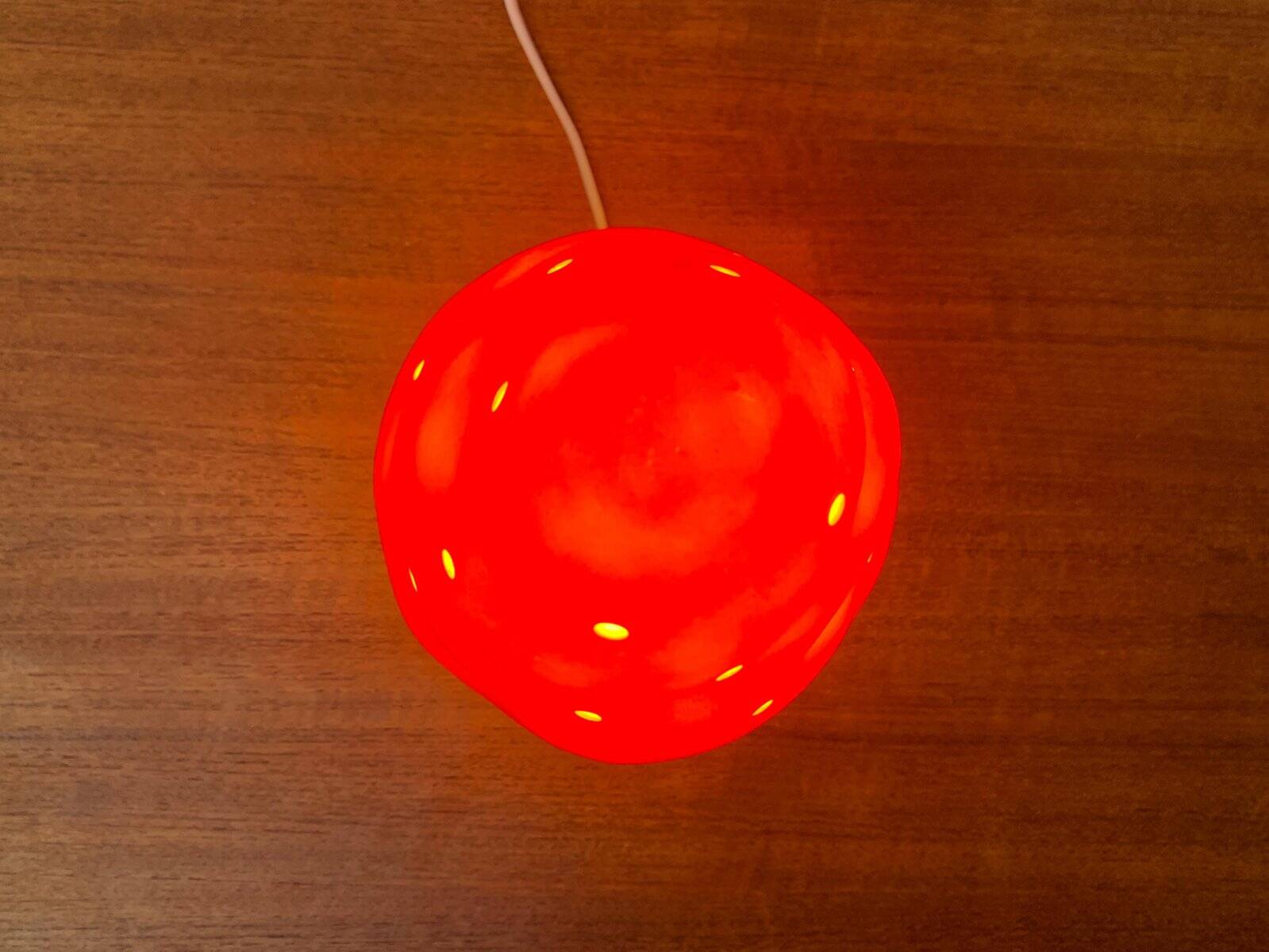 Postmodern plastic mushroom table lamp by Heico.