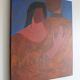 Large minimalist figurative painting couple "near you"