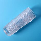 Vintage Clear Pressed Glass Vase: CandleWax Design, Czech Republic, 1972